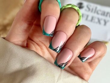 Stylizacja paznokci french w odcieniach zie lonego