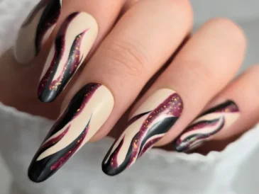 Paznokcie karnawałowe brokatowe