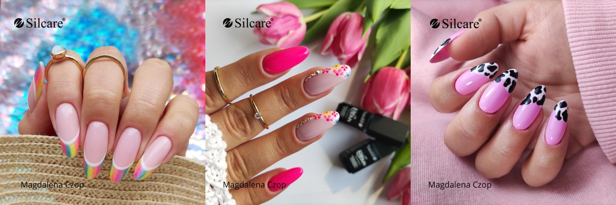 Metaliczny french manicure