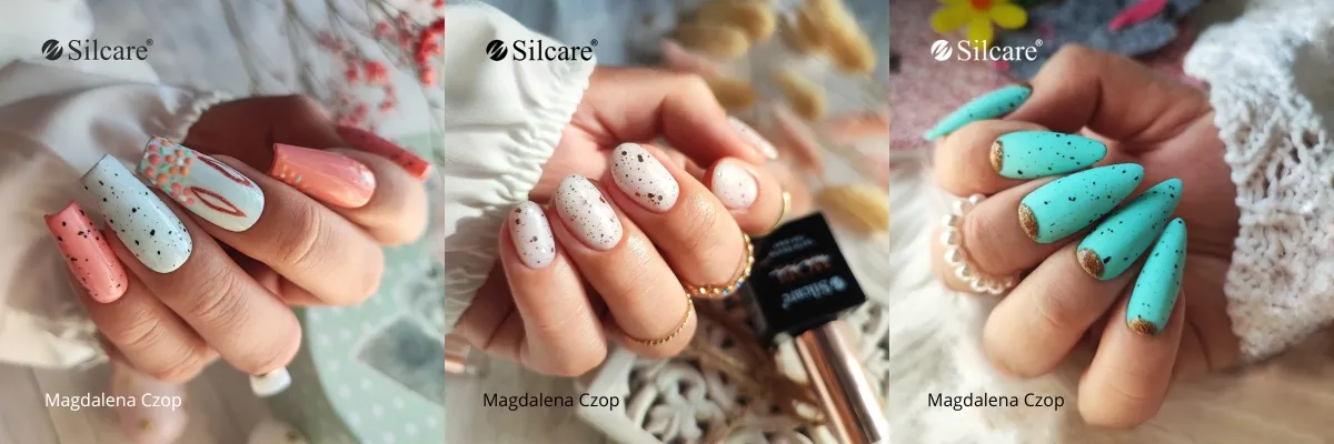 Paznokcie half moon dots