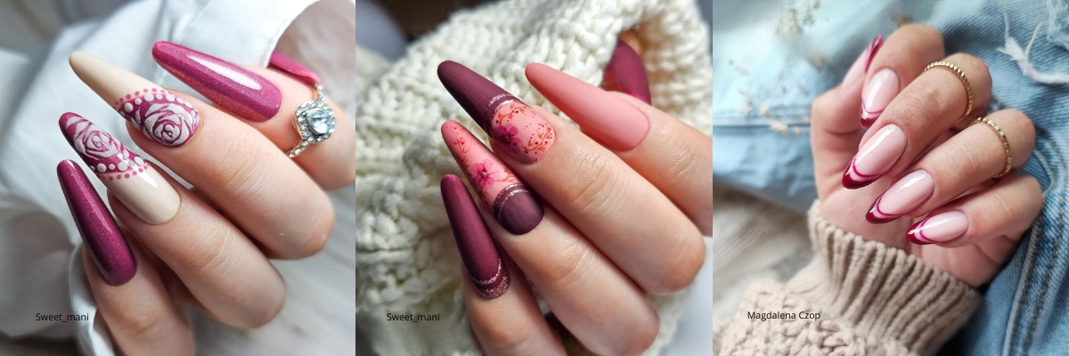 Paznokcie burgundowe